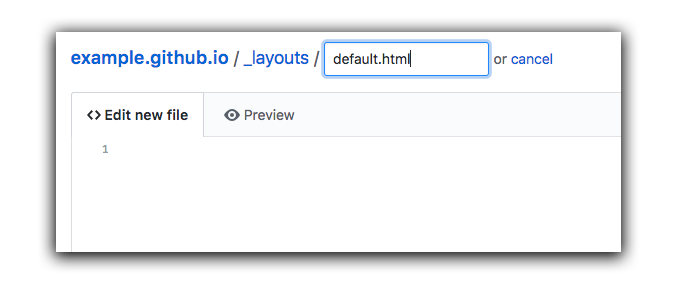Create github default html file