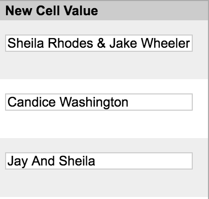 New Cell Value column